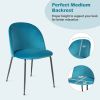 Set of 2 Modern Velvet Upholstered Dining Chair with Metal Legs