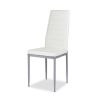 Set of 4 Modern High Back PVC Leather Dining Chairs with Metal Legs