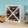 Stackable 12-Bottle Wine Rack in Wood Finish