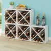 Stackable 12-Bottle Wine Rack in Wood Finish