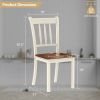 Set of 2 Solid Wood  Mission Style Armless Dining Chair with Brown Seat