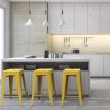 Set of 4 - 24-in. Indoor/Outdoor Backless Stacking Metal Barstools