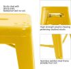 Set of 4 - 24-in. Indoor/Outdoor Backless Stacking Metal Barstools