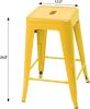 Set of 4 - 24-in. Indoor/Outdoor Backless Stacking Metal Barstools