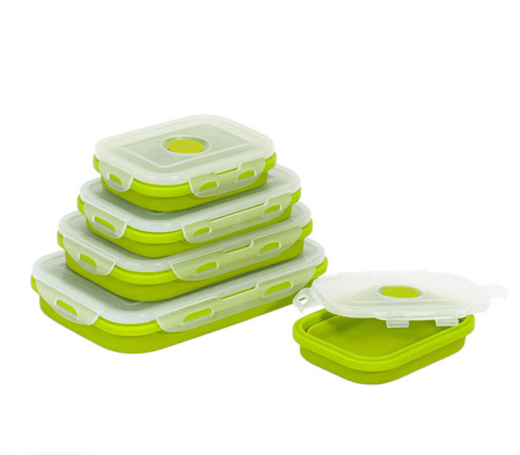 Reusable Pizza Storage Container with  Microwavable Serving Trays - Adjustable Pizza Slice Container to Organize & Save Space - BPA Free, Microwa