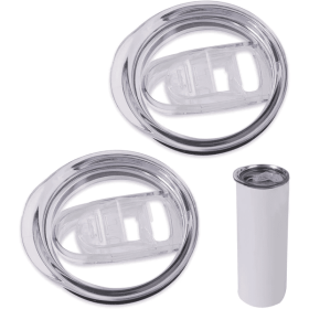 20oz Skinny Tumbler Lid, 2 Pack Replacement Lids Compatible Compatible With Hogg Tumblers, Straw Friendly, BPA Free (Color: White)
